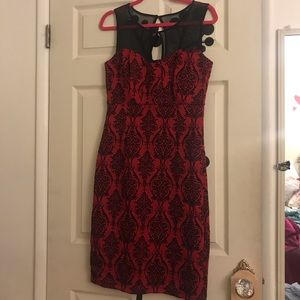 Red and black dress